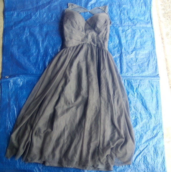 Chic Strapless Gray Dress - Picture 1 of 9